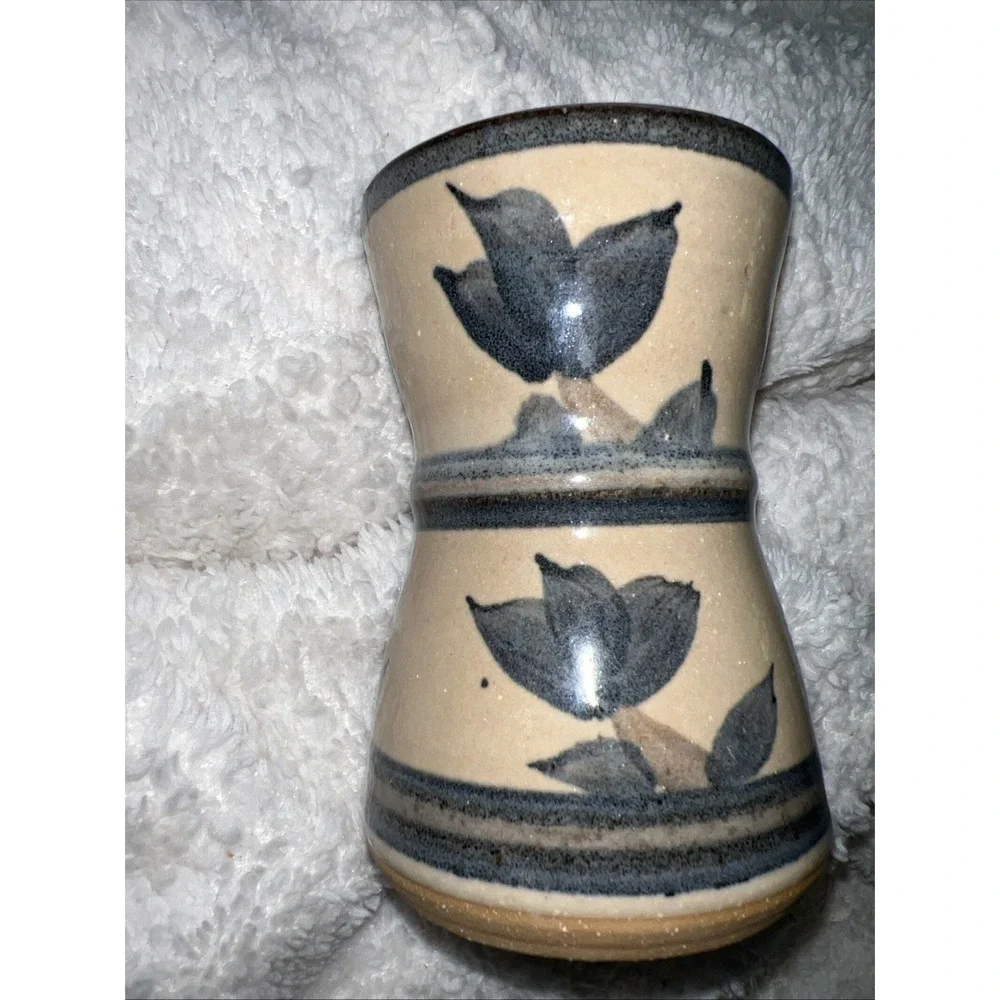 Pottery Cheese/Sugar Shaker Hand Thrown Signed DK 4-3/4